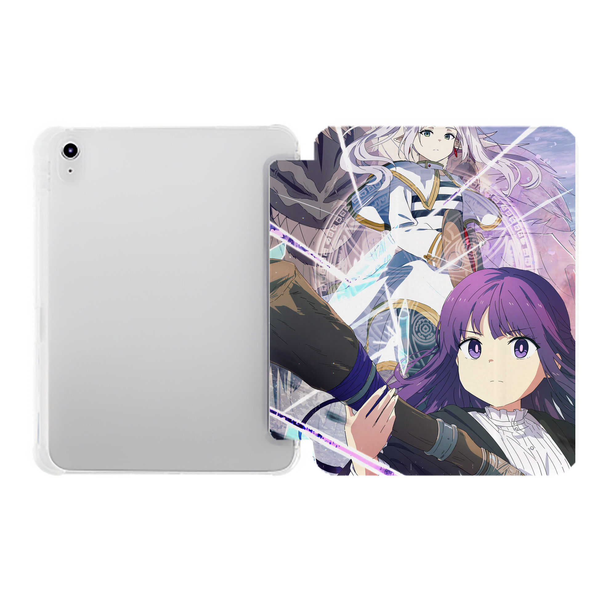 （画像用） 葬送のフリーレン Frieren IPad ケース ペン収納付き 三つ折りスタンド PUレザー×シリコン 対応機種9.5/10.5/10.9インチ